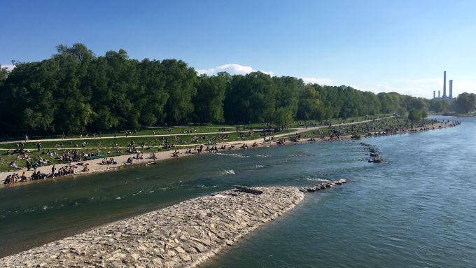 München Frühling Isar