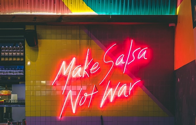 Lateinamerika Salsa Schild