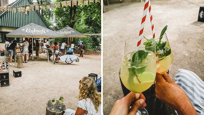 Erfrischende Drinks am Eisbach beim Fräulein Grüneis